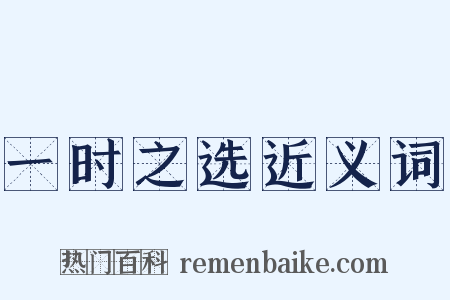 一时之选近义词是什么意思的图片